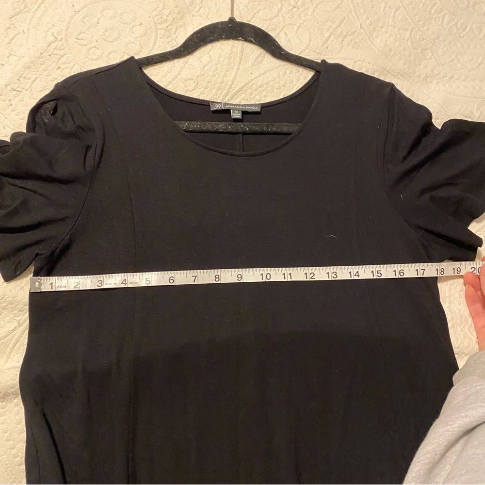 Adrianna Papell size Medium Black Neutral Lagenlook Stretch Swing Dress - Picture 6 of 7